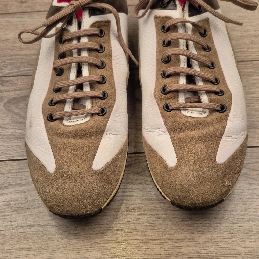 ERMENEGILDO ZEGNA Sport Italy Brown White Leather Mens Sz 10‎ Sneakers Shoes
